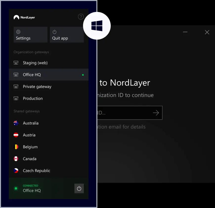 NordLayer Windows VPN Setup